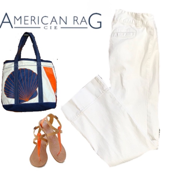 American Rag White Denim Trouser Style Jeans - Picture 5 of 7